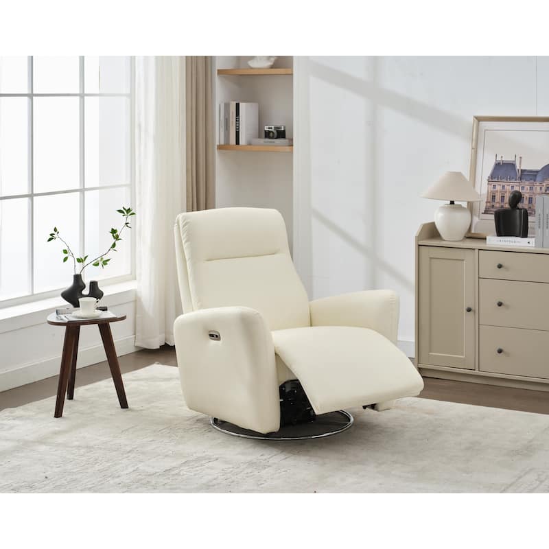 Electric Rocking Recliner, 270° Swivel Power Glider Chair with Button Control for Nursery, Bedroom or Living Room
