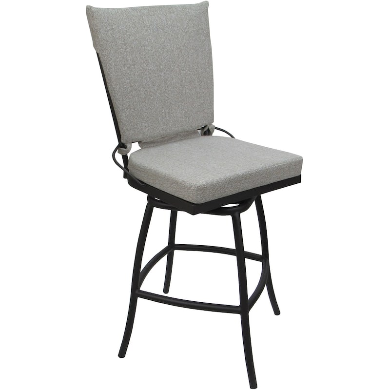 Outdoor Bar Stool Counter 26" 30" Extra Tall 34" - Jamey without Arms - White Linen - Gray - Counter Height