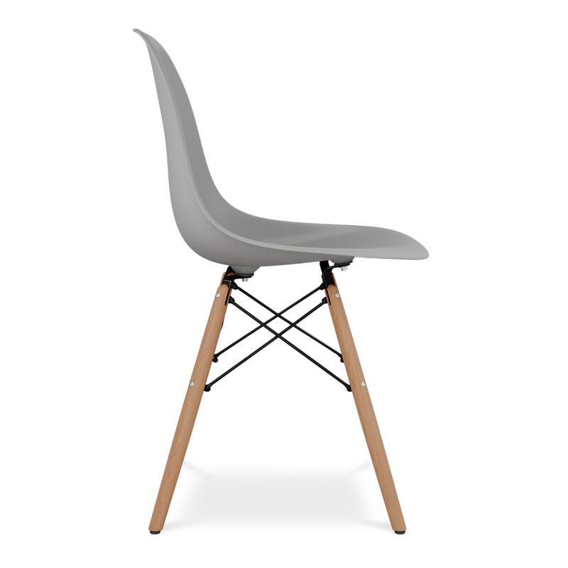 Heavy Duty Plastic and Wood Dining Side Chair with Solid Back Support - 21” x 18.50” x 32.50”