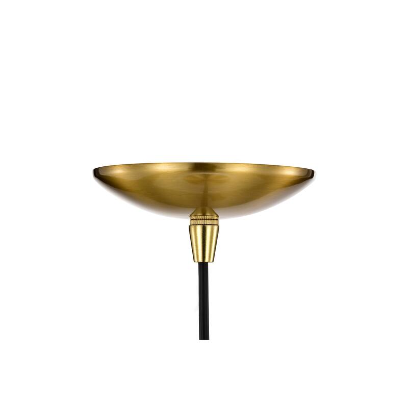 1-Light 12 in. Gold Single Pendant with Teardrop Metal Shade