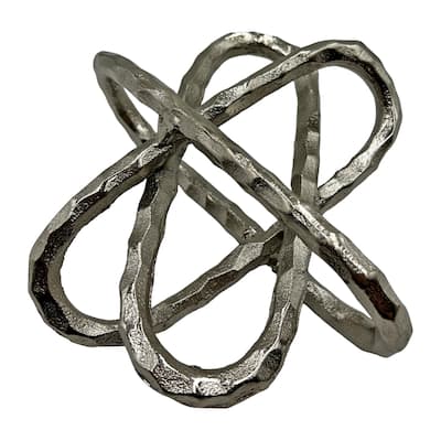 8 Inch Wide Decorative Handmade Aluminum Abstract Sculpture - 8 x 8 x 3 in