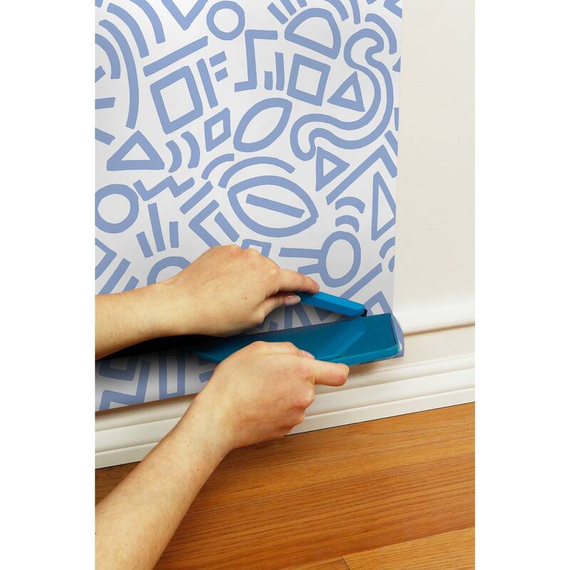 Aelfie Periwinkle Doodle Abstract Peel & Stick Wallpaper
