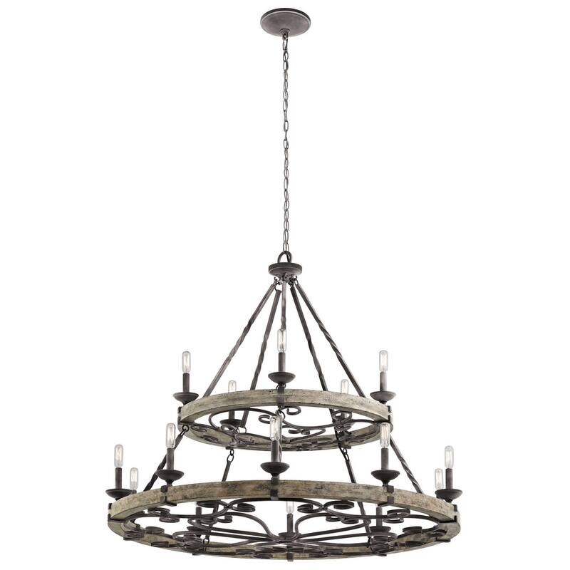 Kichler Taulbee 15 Light 44" Wide 2 Tier Ring Chandelier