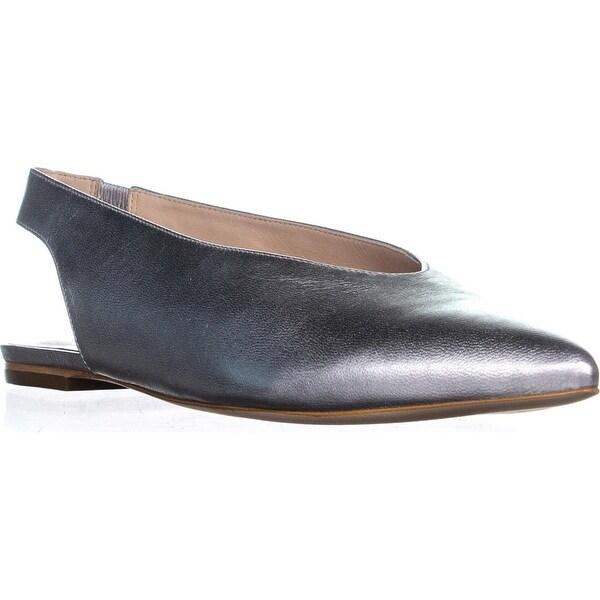 silver slingbacks flat
