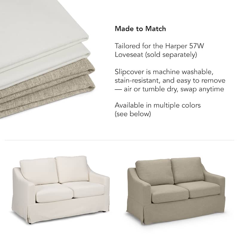 Bush Home Harper Slipcover for Bush Home Harper 57W Loveseat - 56.69" W x 30.2" D x 36.22" H