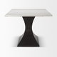 preview thumbnail 15 of 21, Maxton Light Brown Solid Wood w/ Black Iron Pedestal Base Rectangular Dining Table