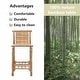 preview thumbnail 7 of 8, vidaXL Bamboo Bar Stools with Backs Set of 2, Brown - 20.9" x 17.7" x 40.2"