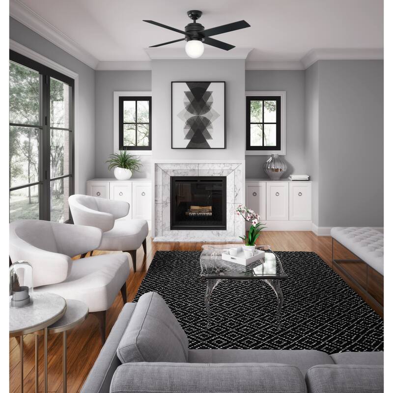 Hunter 52" Hepburn Ceiling Fan with LED Light Kit and Wall Control - Vintage, Mid-Century Modern, Transitional