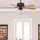 preview thumbnail 1 of 15, Hunter 52" Shady Grove Ceiling Fan with LED Light Kit/ Pull Chain, Standard or Flush Mount - Casual, Transitional Standard - Matte Black