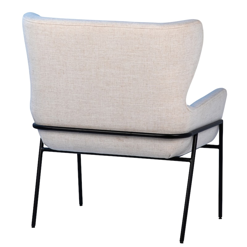 Jericho Polyester Blend Upholstered Occasional Chair, Ivory