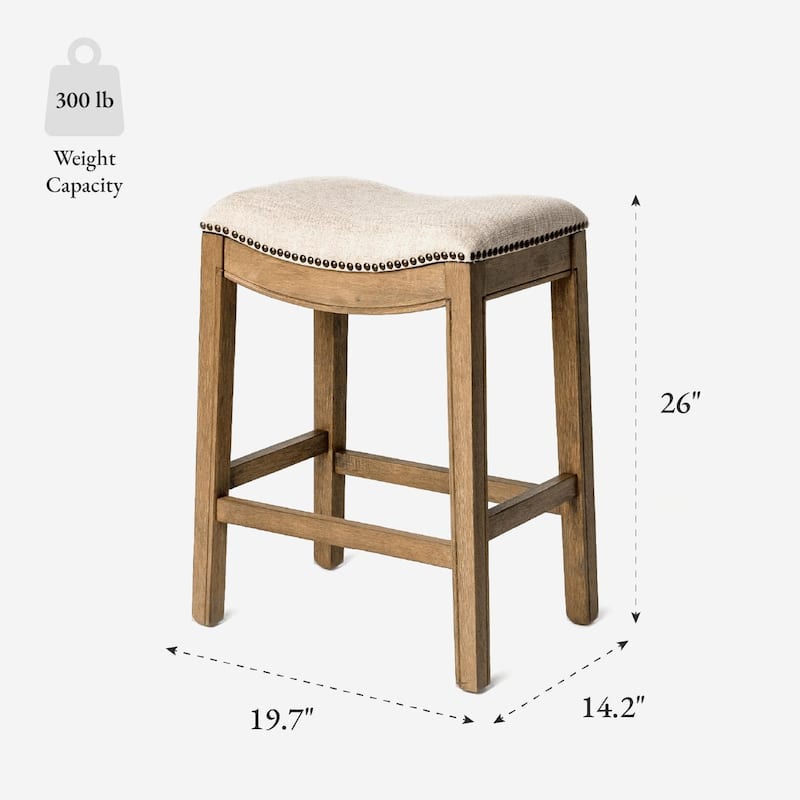 Maven Lane 26" Adrien Saddle Kitchen Counter Height Stool