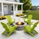 preview thumbnail 21 of 22, WINSOON All Weather HIPS Outdoor Plastic Adirondack Chairs with Cup Holder Set of 4 Kelly Green