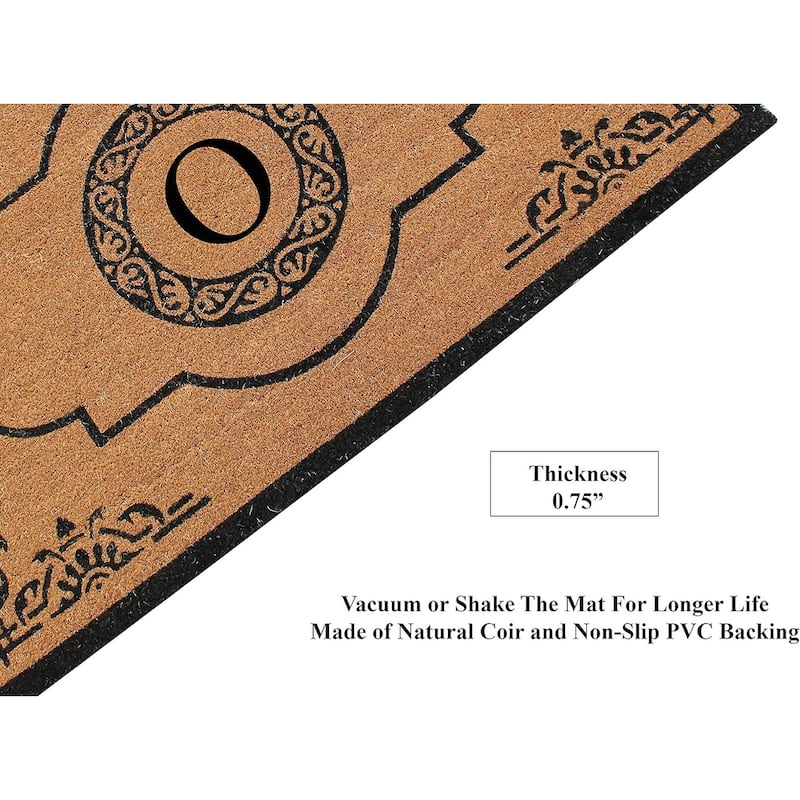 A1HC Natural Coir 36" X 72" Monogrammed Non Slip Welcome Floormats Entrance Coir Double Doormat Monogrammed