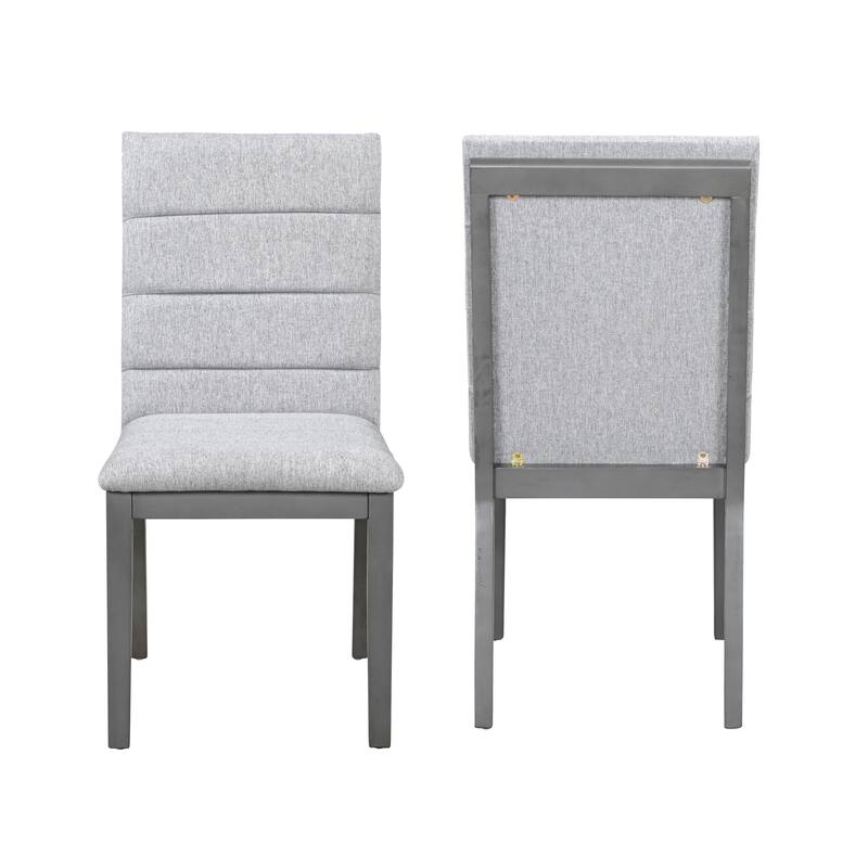 Modern 2 Piece Fabric Walnut Dining Chair with Cushion and Backrest for Dining Room, Kitchen Bedroom Living Room