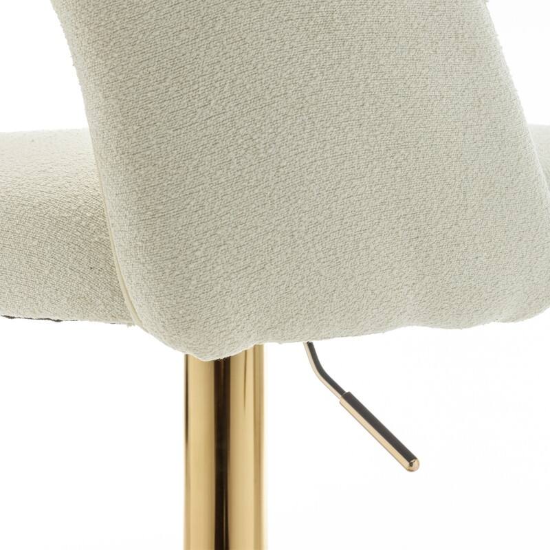 Best Quality Furniture Adjustable Textured Fabric Barstools with Chrome Finish Base (Set of 2)