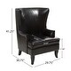 preview thumbnail 11 of 14, Canterburry High Back Bonded Leather Wing Chair by Christopher Knight Home