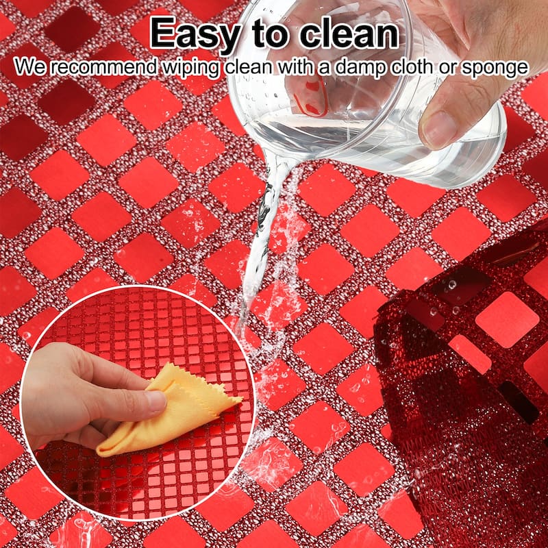 6pcs 11.8" x 17.7" Shiny Mirror Placemats Disco Table Place Mats
