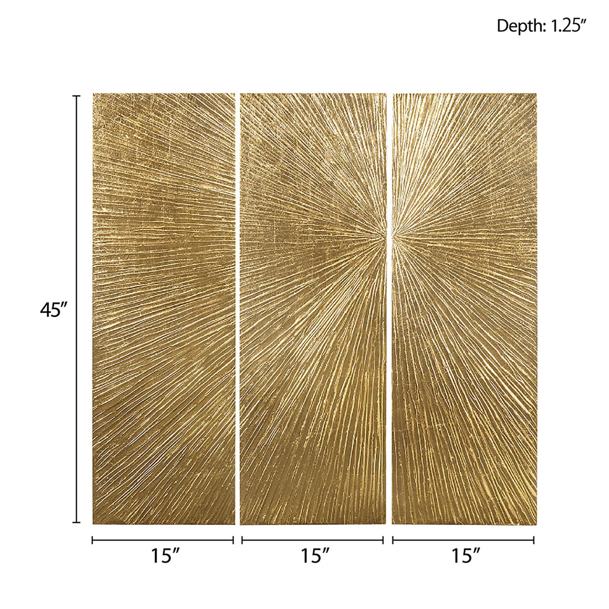 Madison Park Signature Sunburst Hand Painted Triptych 3-piece