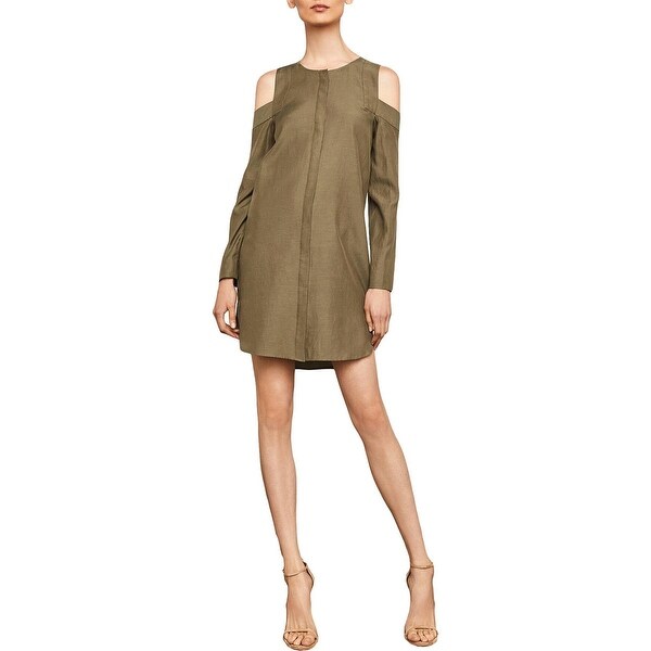 BCBGMAXAZRIA Womens Cold-Shoulder Sueded Dress