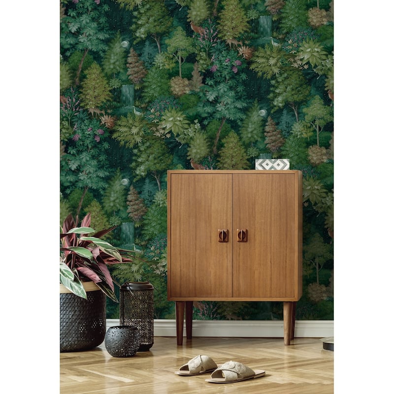 Midnight Woods Non-Pasted Wallpaper – 396in. x 21in. – Covers 56 square feet