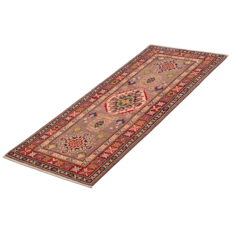 ECARPETGALLERY Hand-knotted Uzbek Ghazni Brown Wool Rug - 2'9 x 6'6