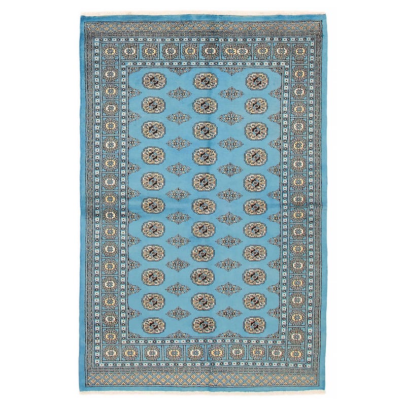 Finest Peshawar Bokhara Blue Rug 5'0" x 7'9" - 5'0 x 7'9 - Blue - 5'0 x 7'9