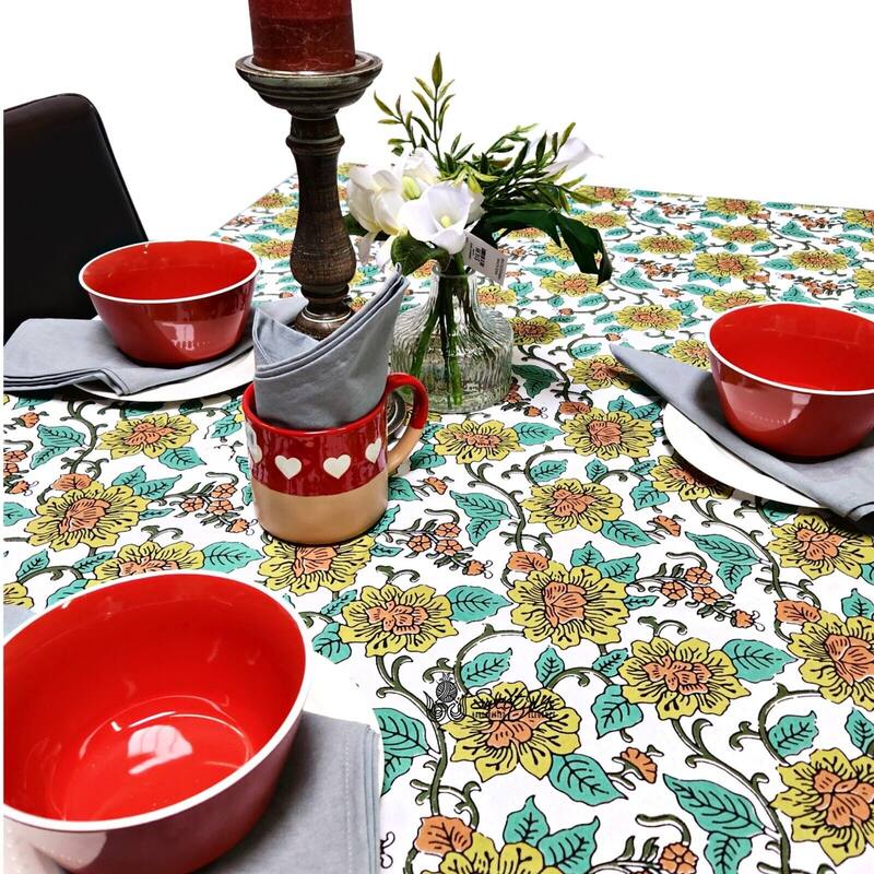 Cotton Floral Tablecloth for Rectangle Tables