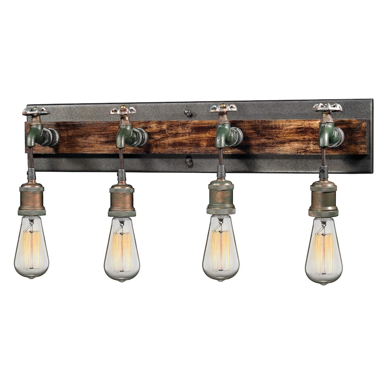 Jonas 26-inch Wide 4-Light Vanity Light in Multi Tone Weathered - 26 - 26