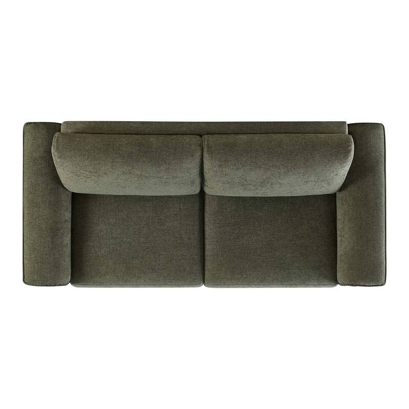 Spruce & Spring Upholstered Curved 3 Seat Sofa for Living Room