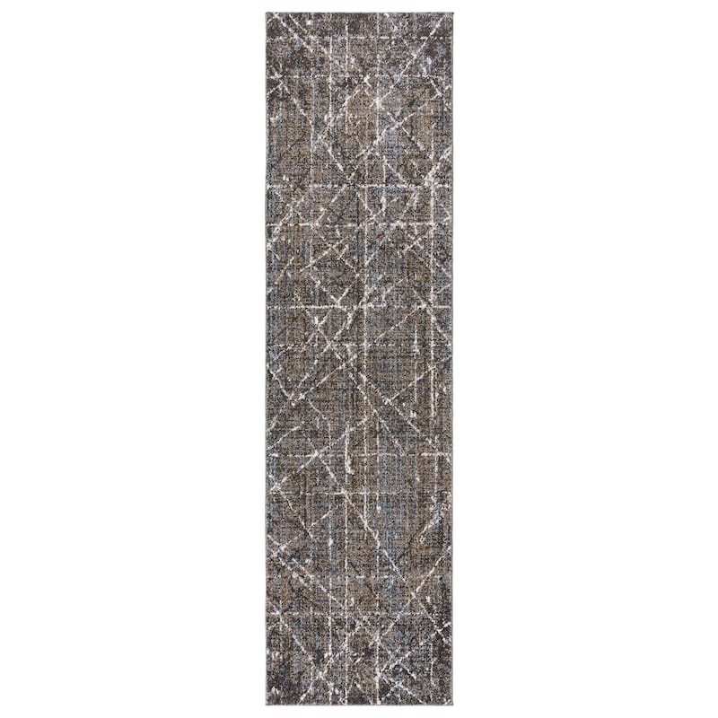 Gertmenian Apollo Bryce Modern Abstract Charcoal Area Rug Runner - 2' 2" x 8'