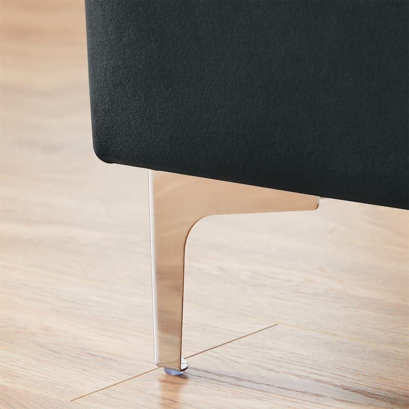 Modern Velvet Ottoman Bench, Storage Ottoman for Home