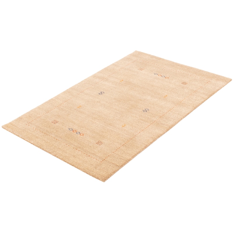 ECARPETGALLERY Hand Loomed Kashkuli Gabbeh Tan Wool Rug - 4'0 x 6'0