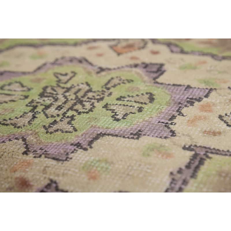 Aqua Blue Tabriz Persian Area Rug Hand-Knotted Wool Carpet - 6'9"x 9'6"
