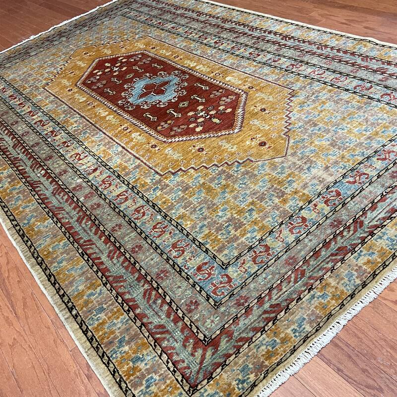 HERAT ORIENTAL Handmade Khotan Wool Rug - 6'1" x 9'6"