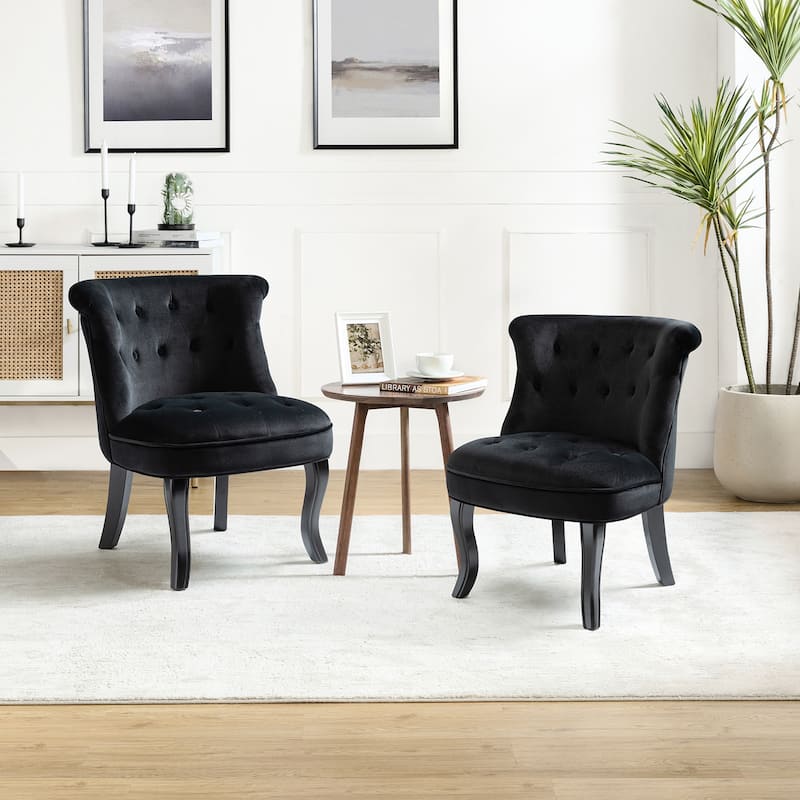 Christi Vibrant Tufted Velvet Upholstered Accent Chairs Set of 2 by HULALA HOME