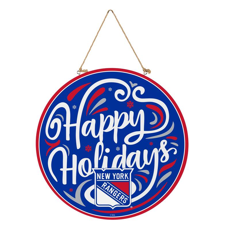 New York Rangers 18" x 18" Happy Holidays Door Décor Wall Sign - 18" x 18"