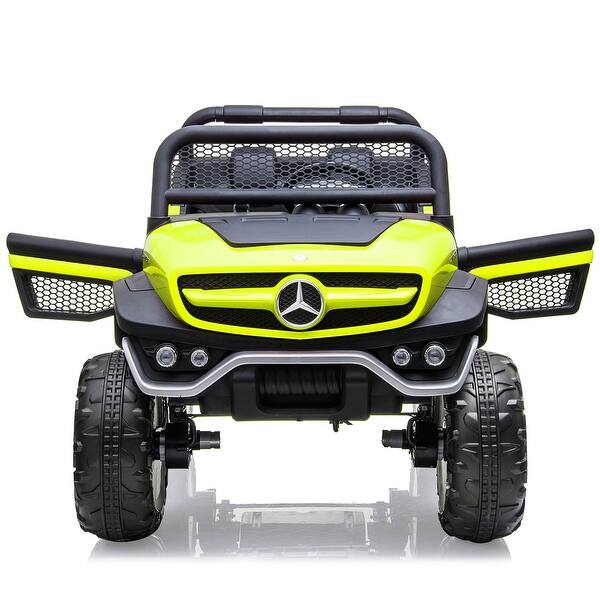 slide 2 of 19, 24V Ride On Truck Car for Kids 2 Seater with Remote Control Green