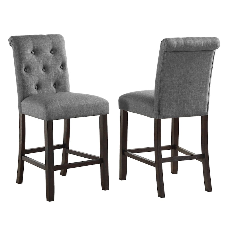 Copper Grove Solitude Tufted Armless Counter Height Dining Chairs (Set of 2) - Grey