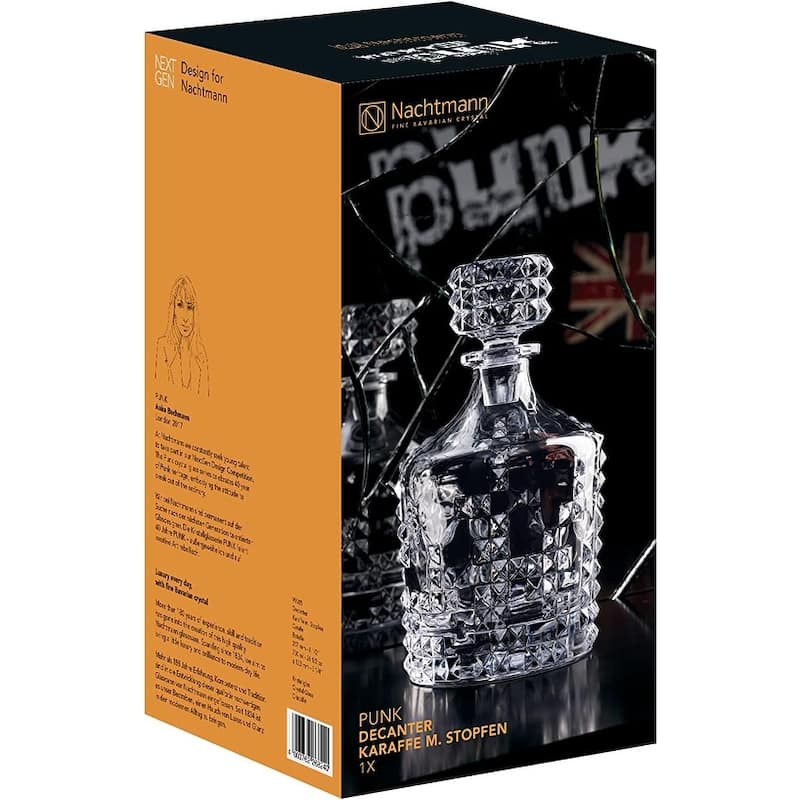 Nachtmann Punk Crystal Glass Decanter Set - 5.5" x 10.3"
