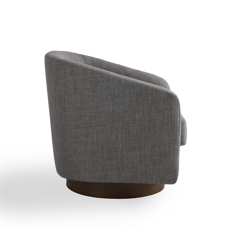 Modern Linen Chenille 360°Swivel Barrel Chair