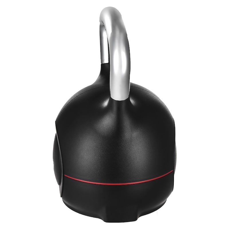 Black Adjustable Kettlebell with 7 Weight Levels ABS Body and Aluminum Handle for Full Workouts - 10 x 10 x 14.1 in