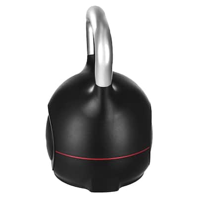 Black Adjustable Kettlebell with 7 Weight Levels ABS Body and Aluminum Handle for Full Workouts - 10 x 10 x 14.1 in