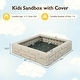 preview thumbnail 26 of 30, Outdoor Kids Sandbox with Cover and Bottom Liner for Backyard Play