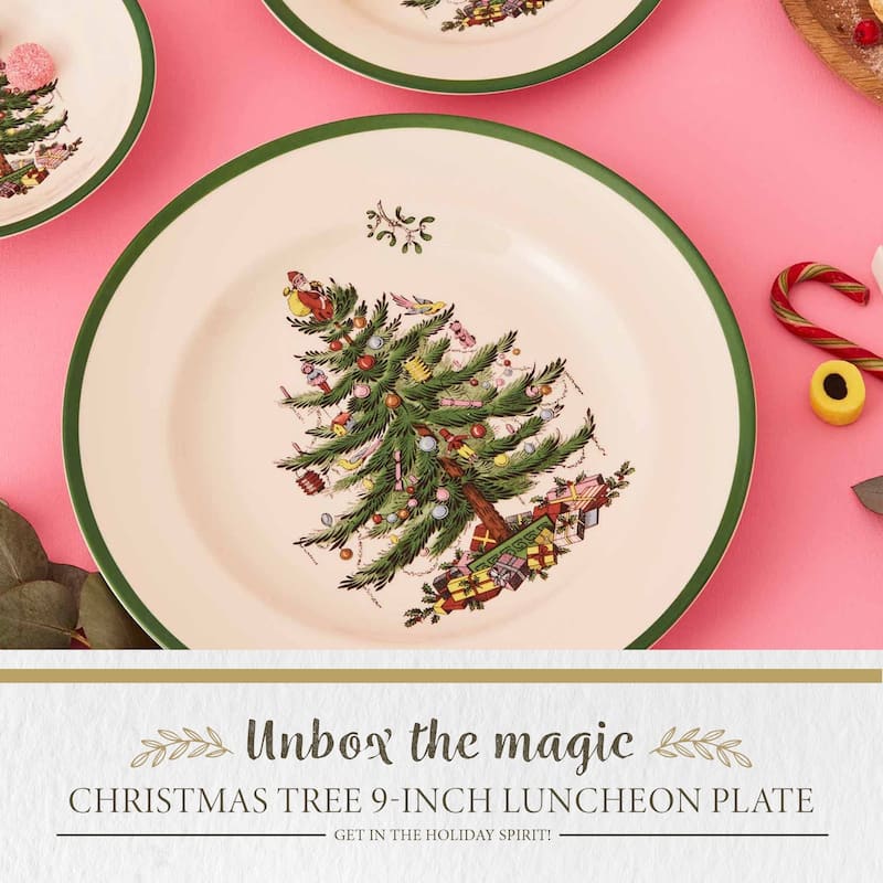 Spode Christmas Tree Luncheon Plate - 9" D x 1" H