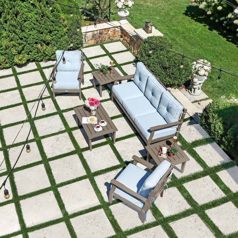 HIGHWOOD Lehigh 6-Piece Couch and Chair Deep Seating Set