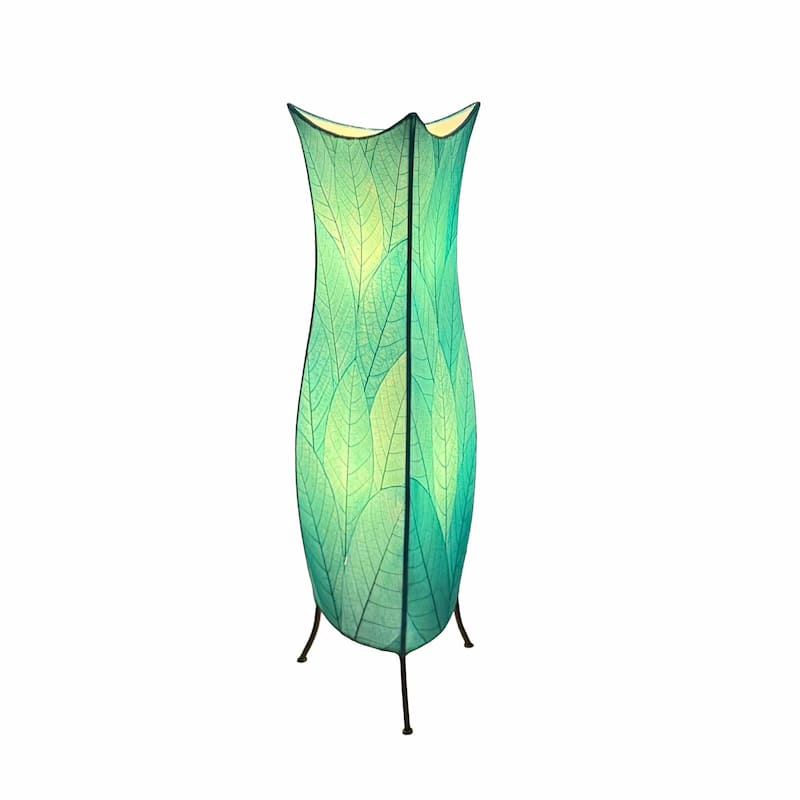 Eangee Handmade Flowerbud Large Floor Lamp, Cocoa Leaves Shade - 13 x 13 x 36