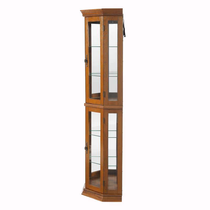 Corner Curio Cabinet with Lights(E26 light bulb not included)