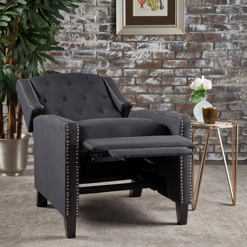 Roomfitters Classic Fabric Push Back Chair, Elegant Recliner for Living Room, Bedroom