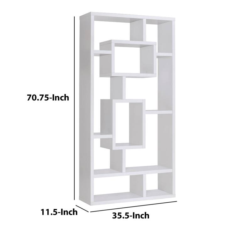 Fantastic Geometric Cubed Rectangular bookcase, White