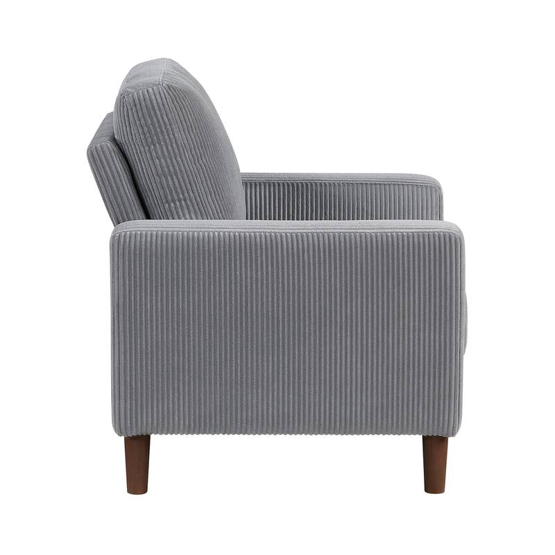 Caspian 32" Corduroy Living Room Chair - Wood Finish Exposed Feet